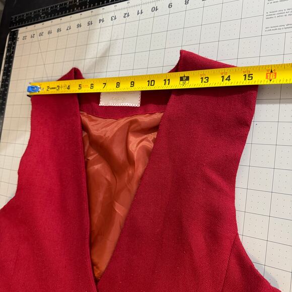 Tailored Fire: Structured Red Longline Vest (The Dressmaker Fashion) - Picture 13 of 16